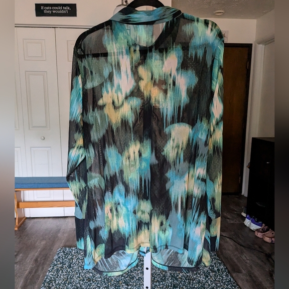 Future Collective Semi-Sheer Button-Down - Picture 3 of 6